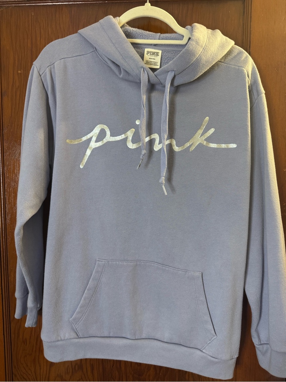 PINK Victoria's Secret Lilac Hoodie with Silver Logo